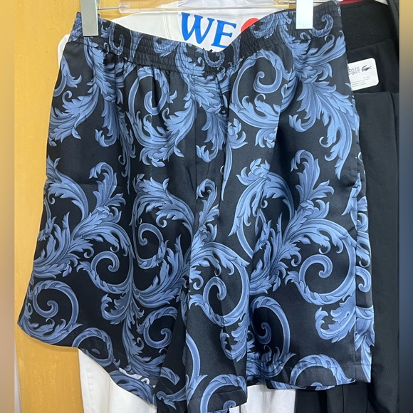 Versace Black and Blue baroque shorts